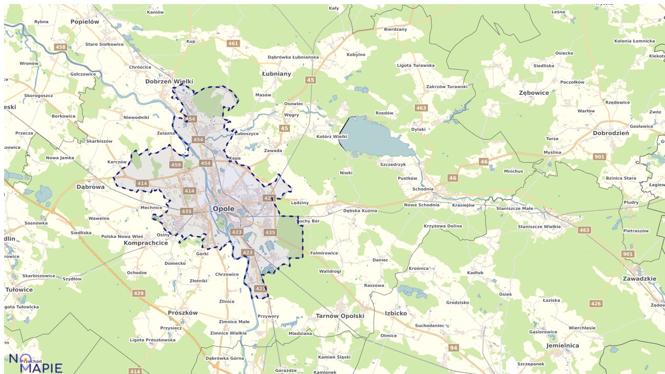Mapa obszarów ochrony przyrody Opola
