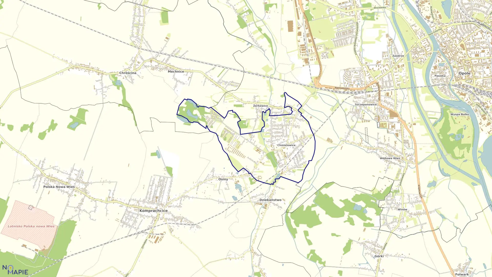 Mapa obrębu CHMIELOWICE w mieście Opole