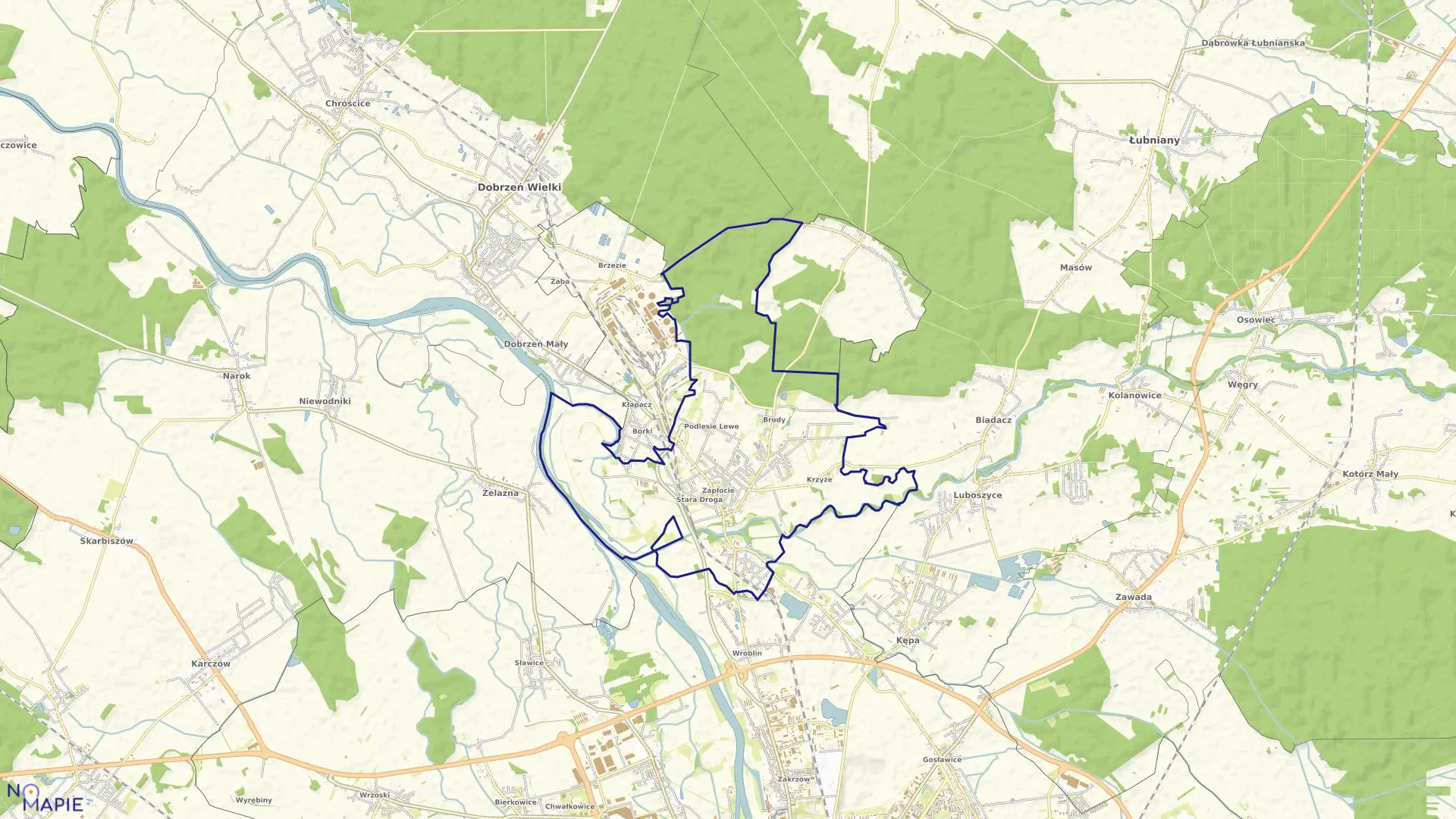 Mapa obrębu CZARNOWĄSY w mieście Opole