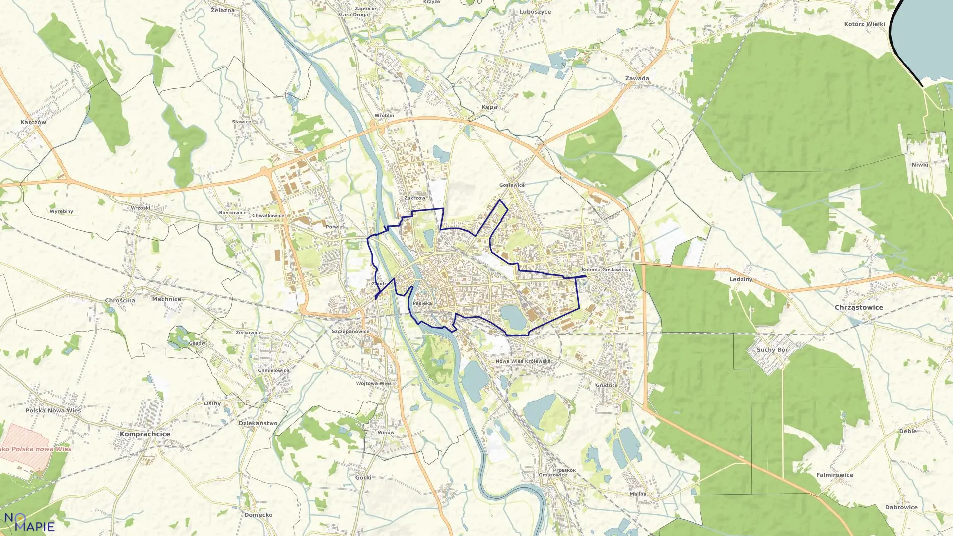 Mapa obrębu OPOLE w mieście Opole