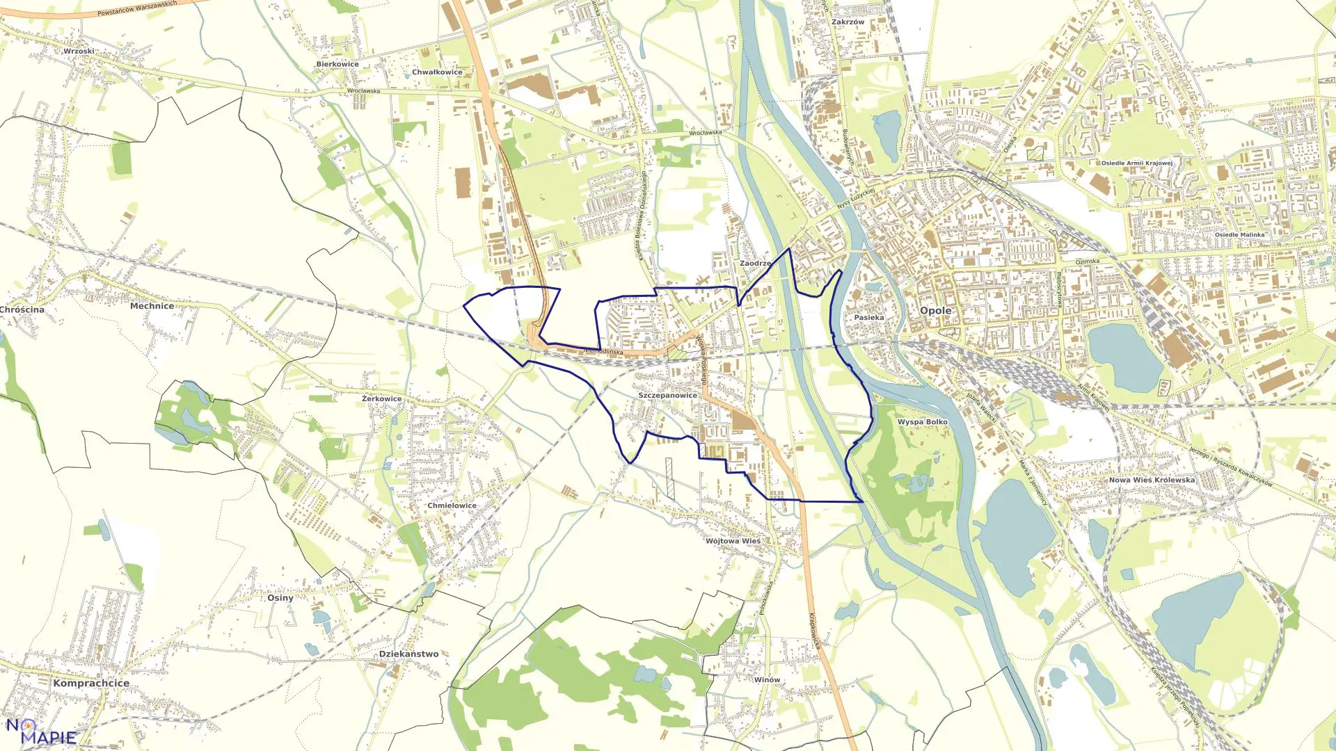 Mapa obrębu SZCZEPANOWICE w mieście Opole