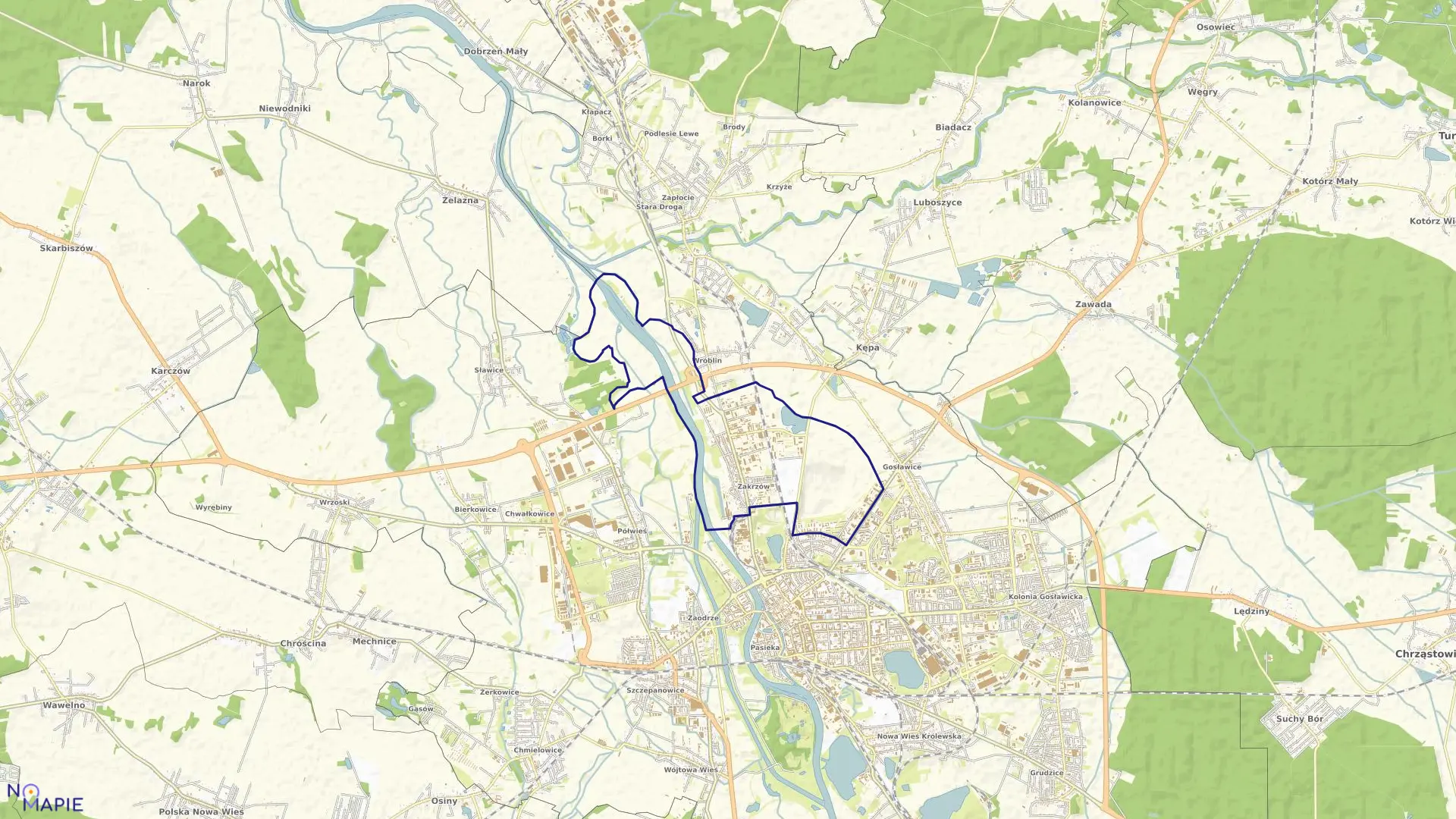 Mapa obrębu ZAKRZÓW w mieście Opole